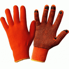 Перчатки рабочие, оранжевые с ПВХ