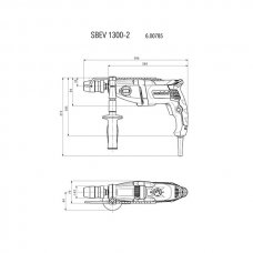 Двухскоростная ударная дрель 1.3 kВт Metabo SBEV 1300-2