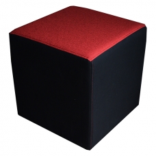 Мягкий стул Пуф квадратный черный-красный