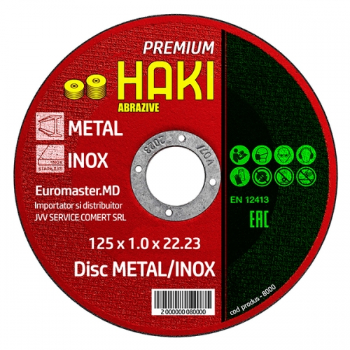 Диск отрезной по металлу 125x1.0мм HAKI 8000
