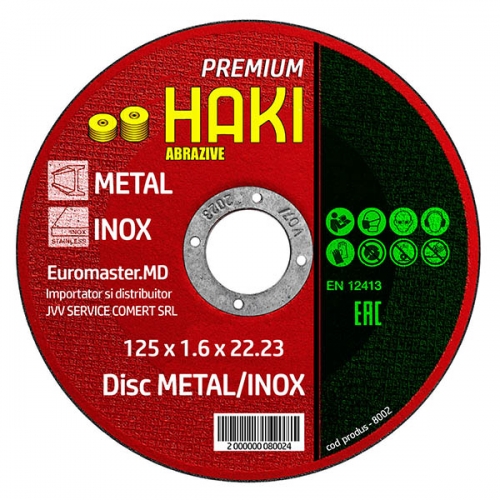 Диск отрезной по металлу 125x1.6мм HAKI 8002