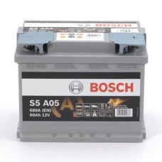 Аккумулятор 12V 60AH 680A Bosch S5 A05 AGM 0092S5A050