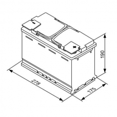Аккумулятор 12V 70AH 760A(EN) Bosch S5 008 AGM 0092S5A080