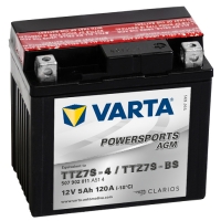 Аккумулятор 12V 5AH 120A(EN) Varta Powersports AGM TTZ7S-BS AGM 505 902 012