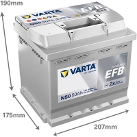 Аккумулятор 12V 50AH 550A(EN) Varta Dynamic EFB 550 500 055
