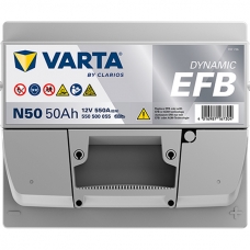 Аккумулятор 12V 50AH 550A(EN) Varta Dynamic EFB 550 500 055