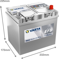 Аккумулятор 12V 65AH 650A(JIS) Varta Dynamic EFB S4 024 (565 501 065)