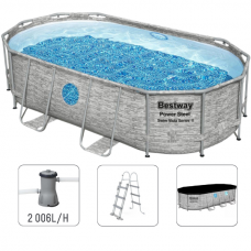 Piscină 7250 l, 424x250x100 cm Bestway Power Steel