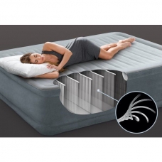 Надувная кровать Velur 152x203x46 см, со встроенным насосом, Intex Deluxe
