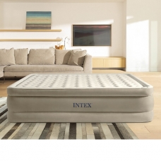 Надувная кровать Velur 152x203x46 см, со встроенным насосом, Intex Deluxe