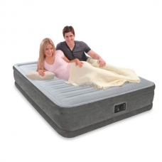 Надувная кровать 152x203x33 см, со встроенным насосом, Intex Velur Comfort-Plush