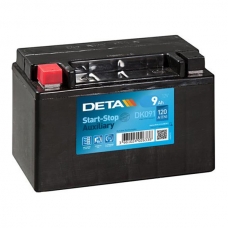 Аккумулятор 12V 9Ah 120A Deta DK091 Start&Stop Вспомогательный