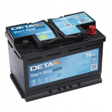 Аккумулятор 12V 70Ah 760A Deta DK700 Micro-Hybrid AGM