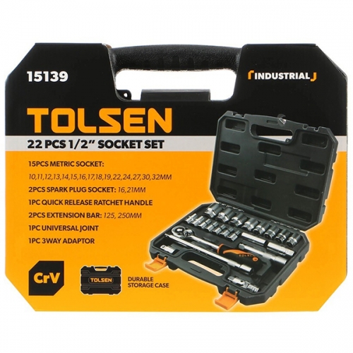 Набор трубчатых ключей 22 шт 1/2" Tolsen 15139 Набор трубчатых ключей 22 шт 1/2" Tolsen 15139