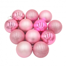 XM2143 Набор ёлочных шаров 12 шт (розовые)