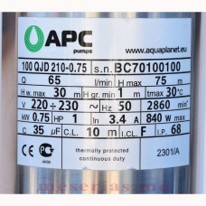 Скважинный насос APC 100 QJD 210-0.75